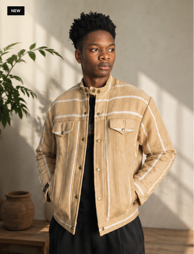 The Beige Heritage Aso-Oke Jacket