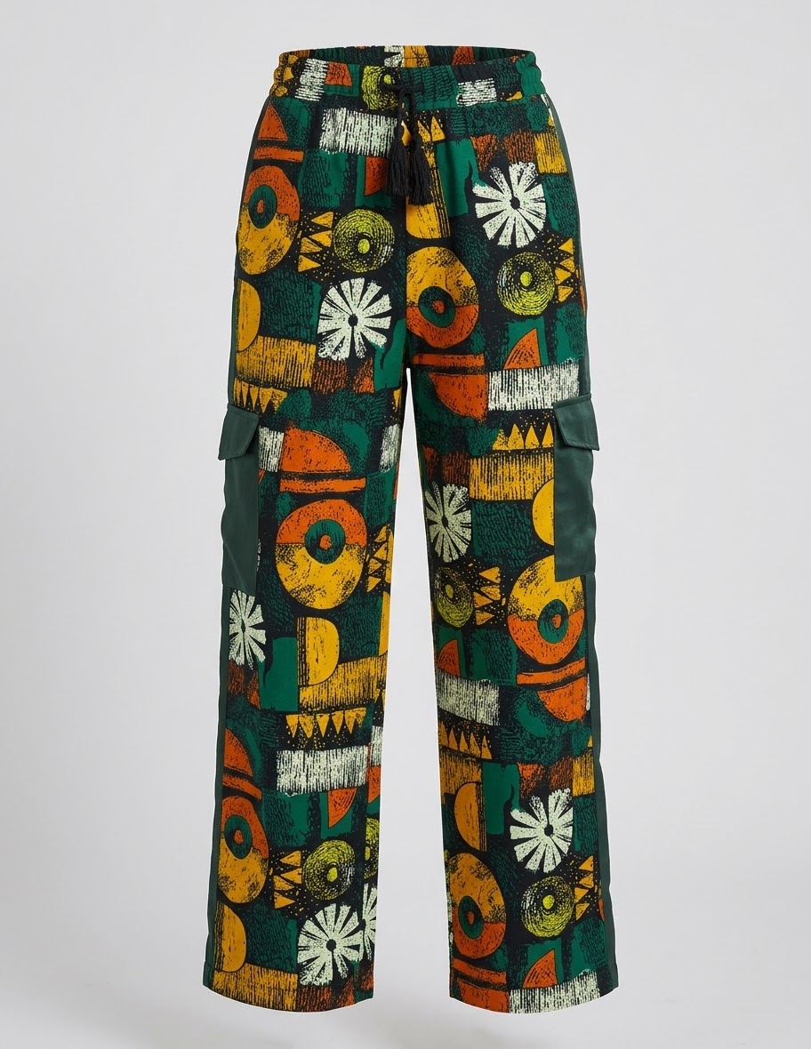 Graphic Green Ankara Trousers