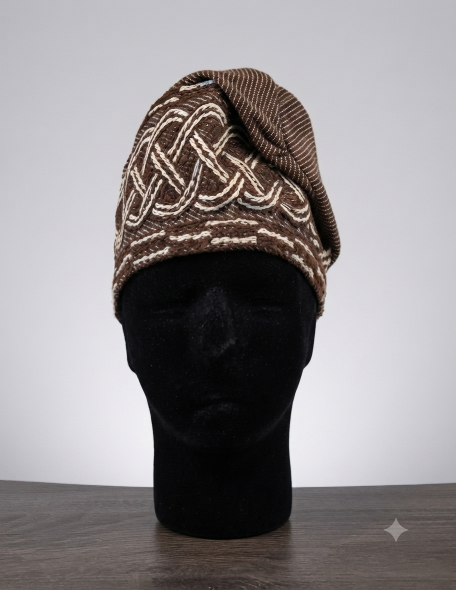 Aso-oke cap (Fila)- Brown